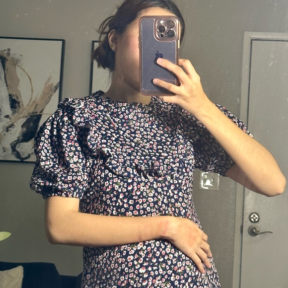 Belle Dress - Floral Navy Blue - Picture 4 of 7